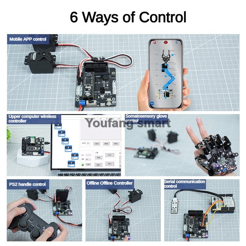 6 Channel PWM Servo and 4 Chan - đánh giá và giá Robot Arm Kit