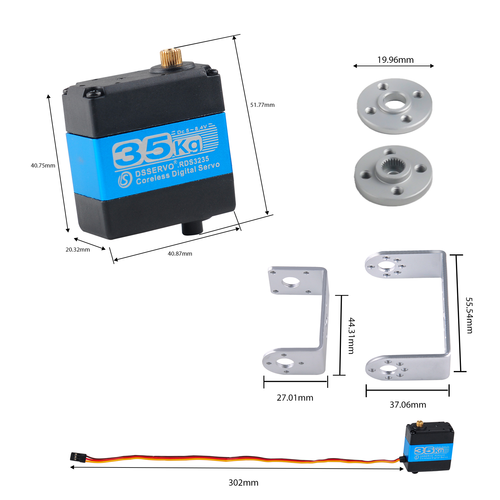 RDS3235 Digital Servo 35KG Cor - đánh giá và giá Servo Bracket