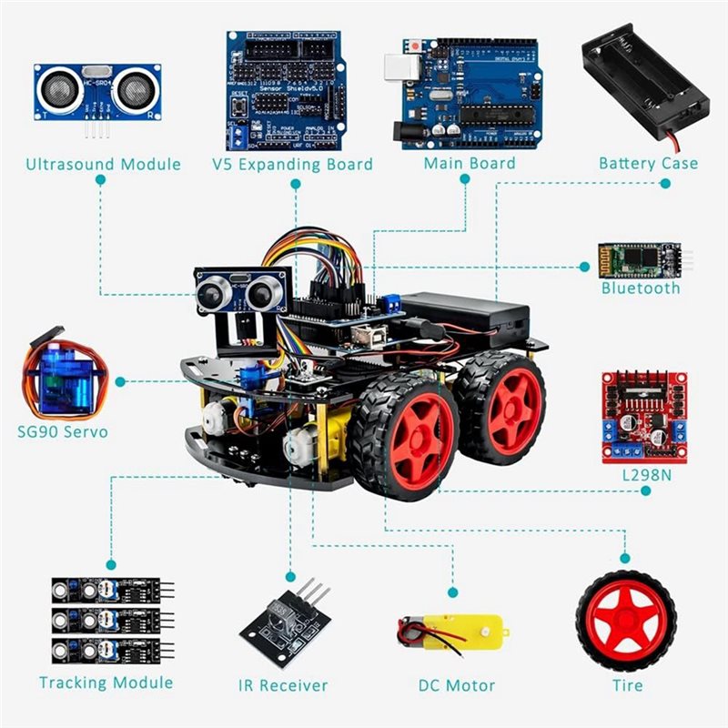 WOWFU-4WD Smart Robot Car Kit  - đánh giá và giá Arduino Robot